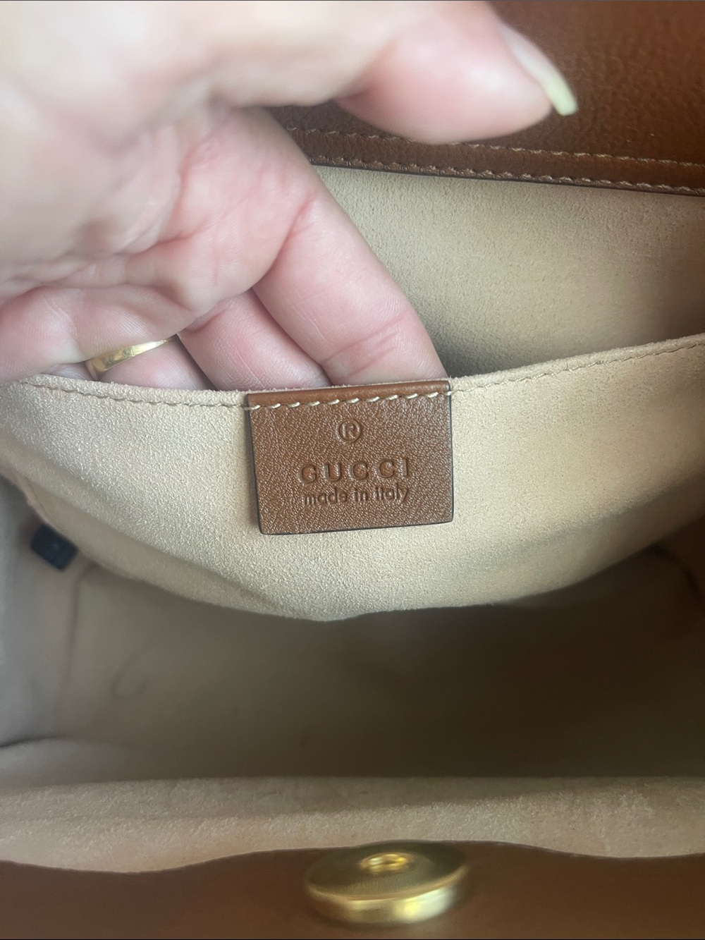 Gucci Diana Bamboo Tote Bag, Brown Leather Handbag - Picture 7 of 12